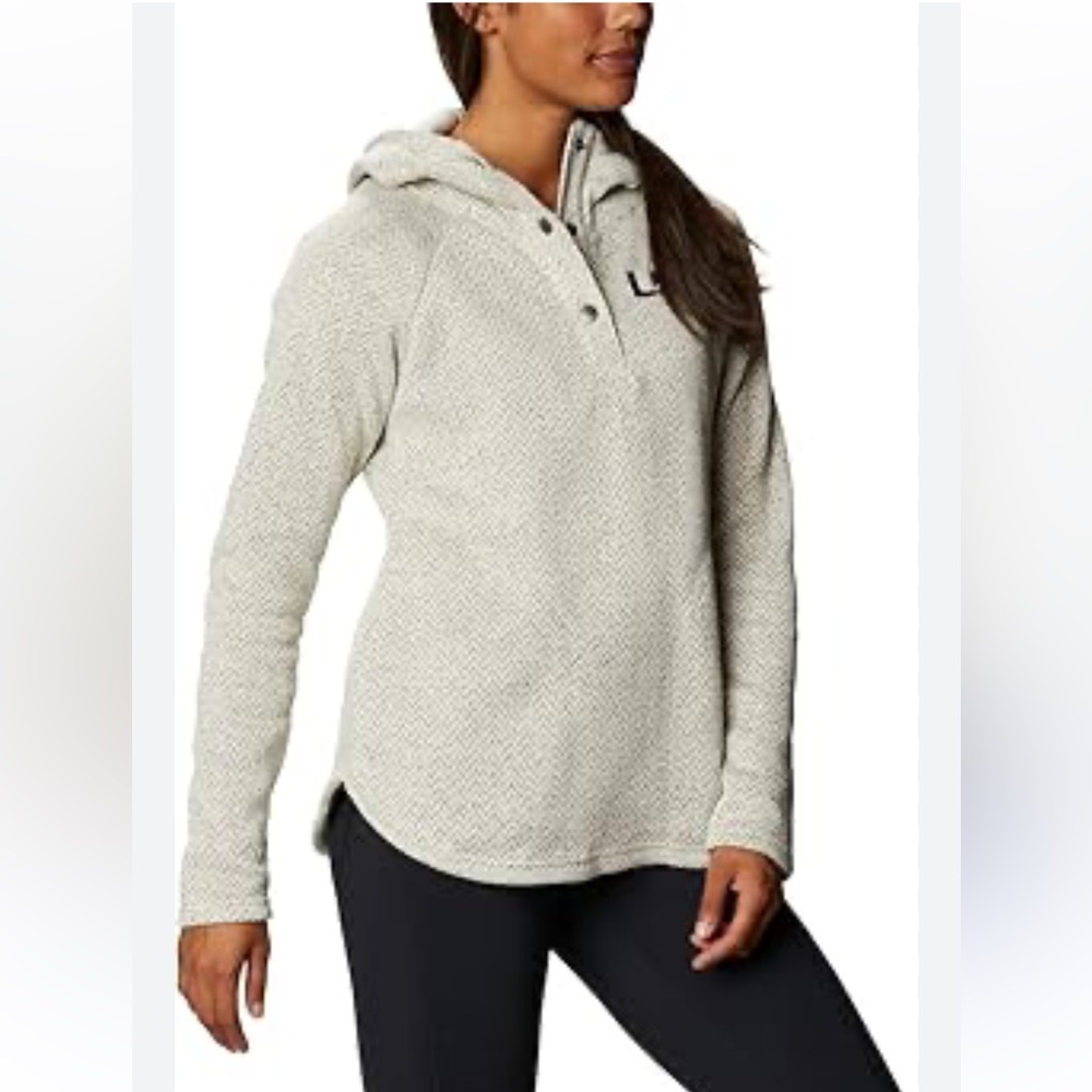 Columbia Darling Days Il Pullover Hoodie Women Small Tan Brown Geometric Print - Picture 2 of 6